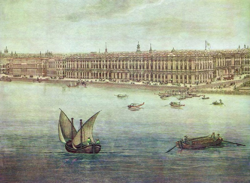 А. Тозелли. "Панорама Петербурга, снятая с башни Кунсткамеры". 1817-1820.