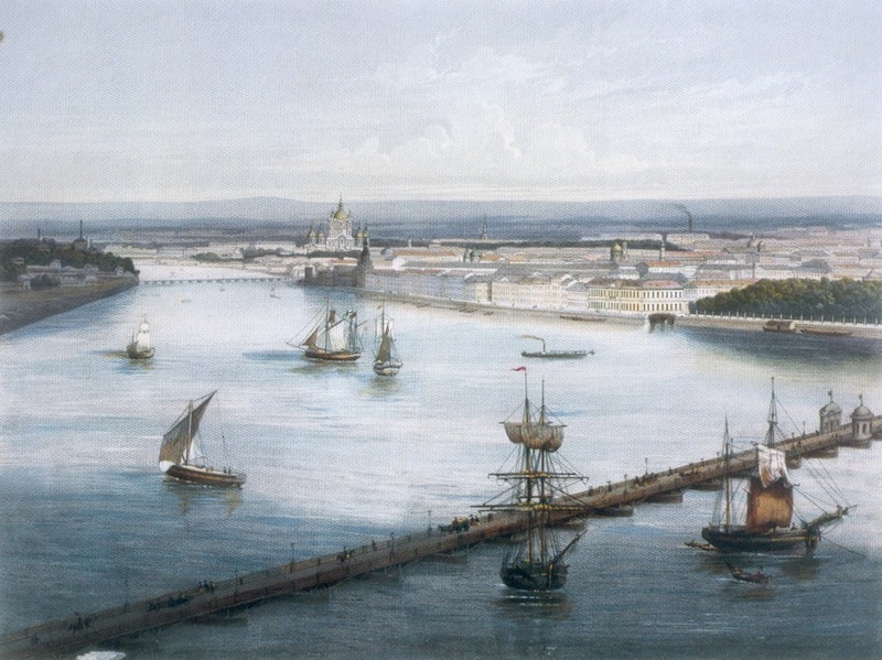 C. C. Bachelier по оригинальному рисунку G. Bernardazzi. Панорама Санкт-Петербурга. 1853.