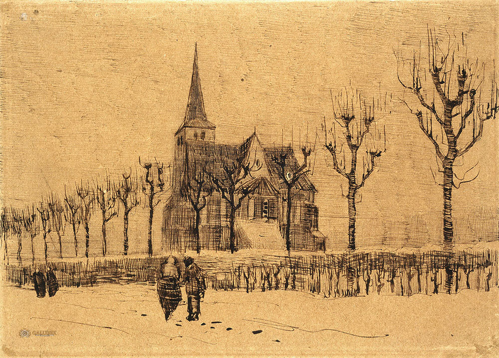 Винсент Ван Гог. "Пейзаж с церковью". 1883. Музей ван Гога, Амстердам.