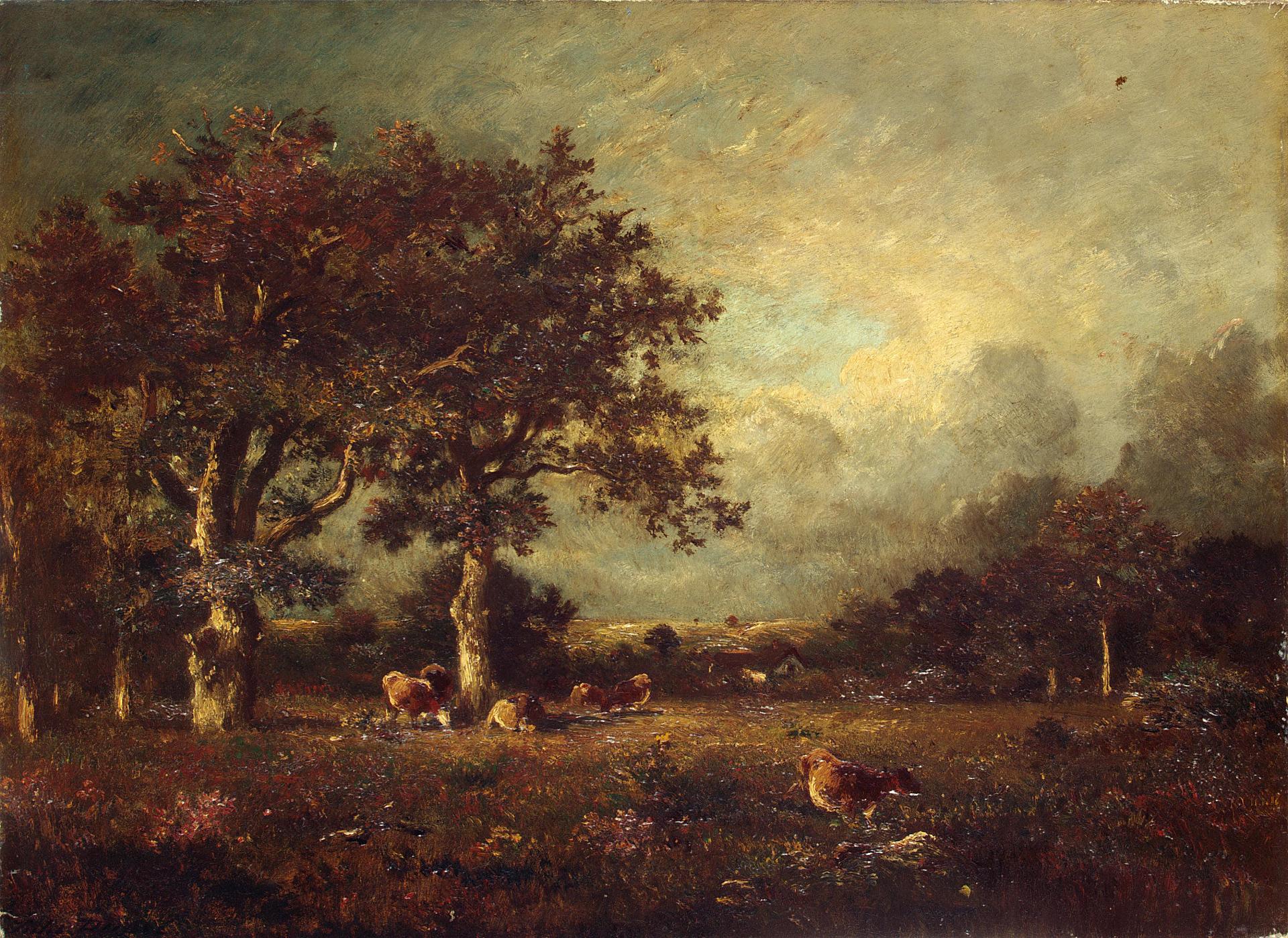 Жюль Дюпре. "Пейзаж с коровами". 1870-е. Эрмитаж, Санкт-Петербург.
