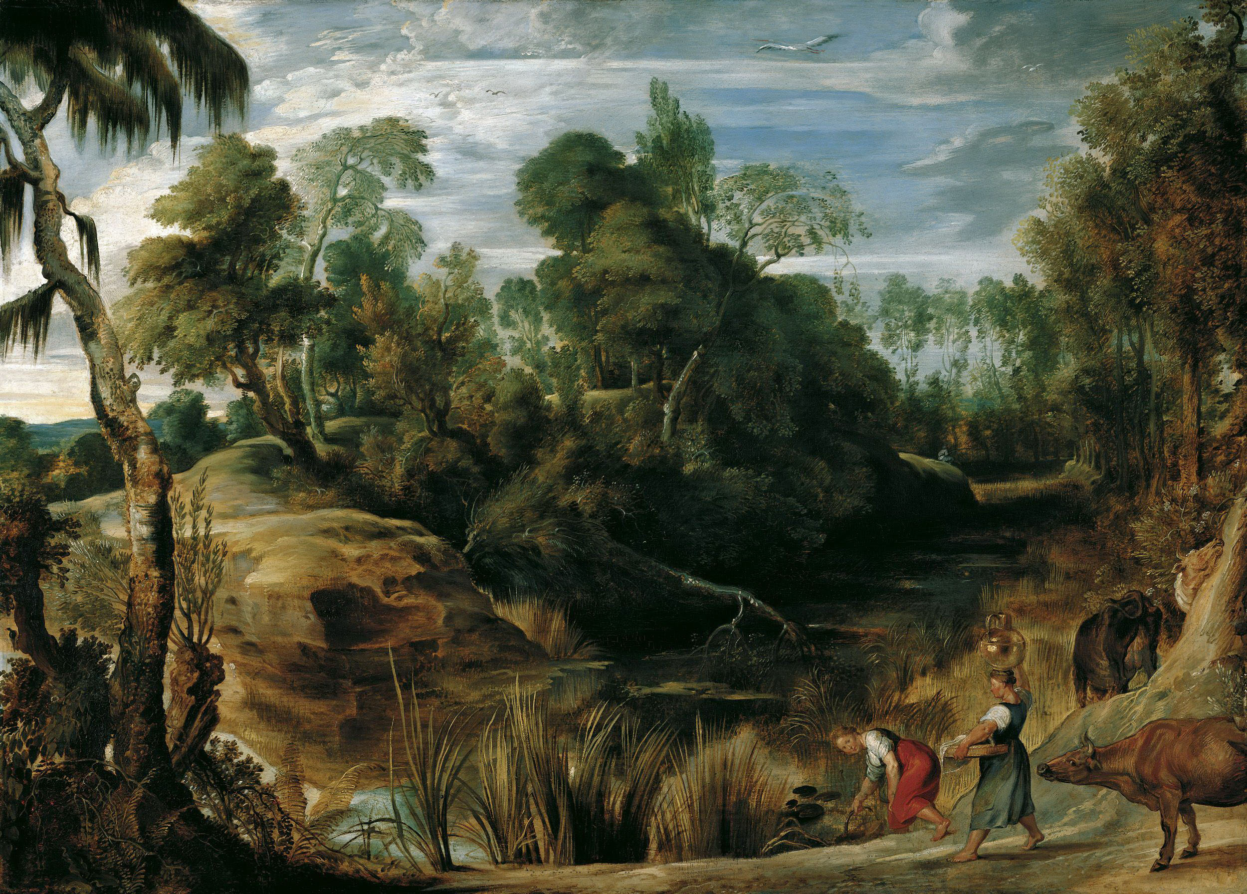 Питер Пауль Рубенс. "Пейзаж с доярками и коровами". 1616. Музей Лихтенштейн, Вена.