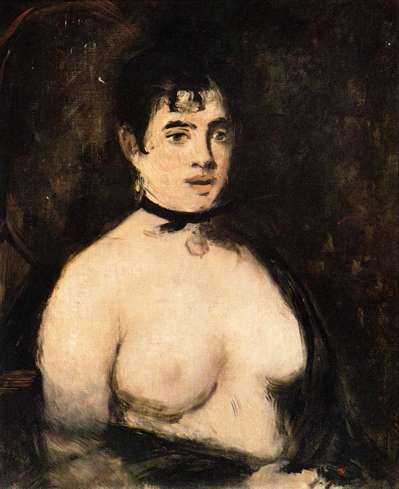 Эдуард Мане. "Брюнетка с обнажённой грудью". 1872.