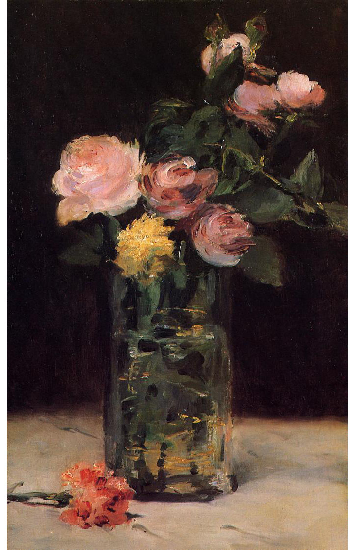 Эдуард Мане. "Розы в стеклянной вазе". 1883.