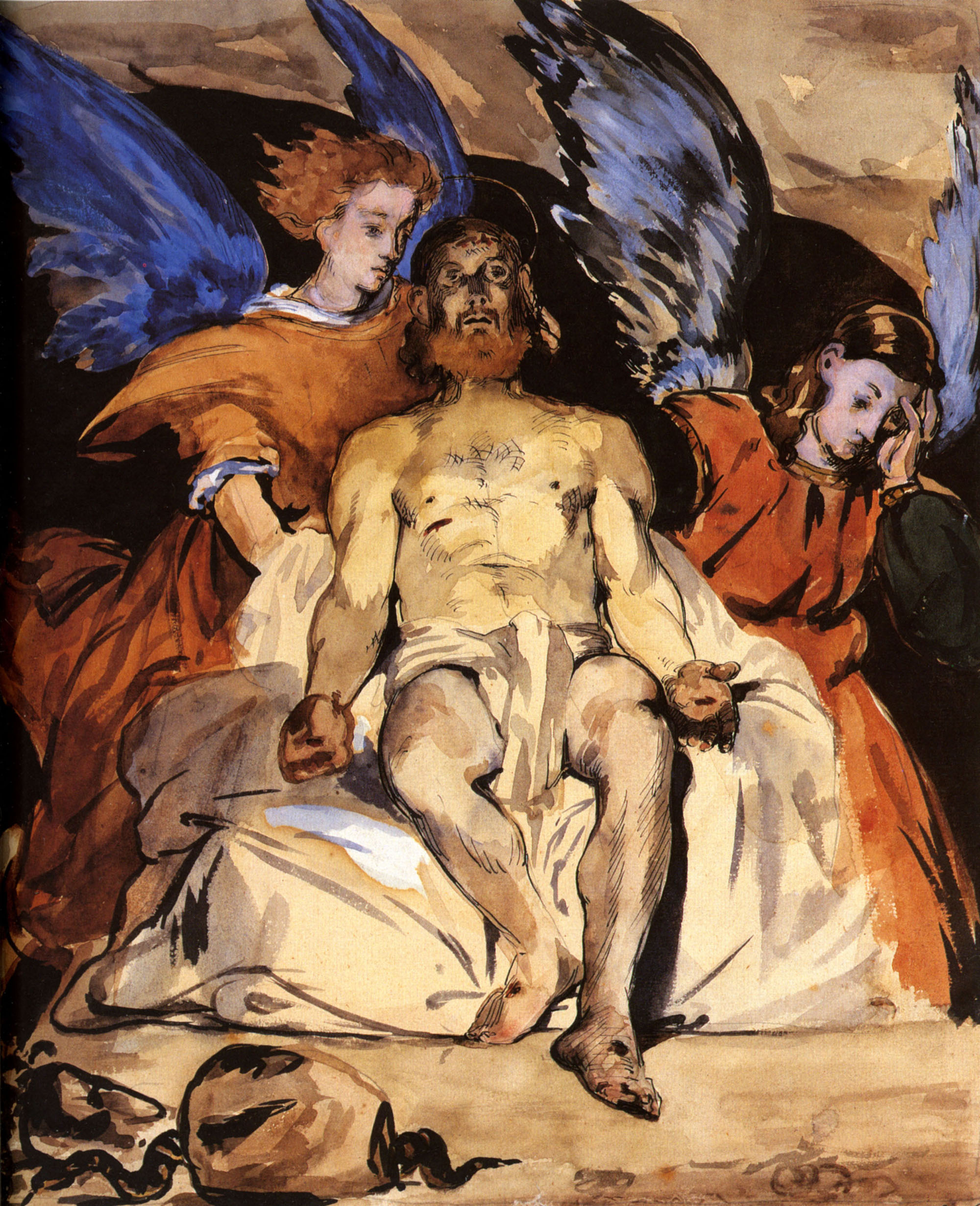 Эдуард Мане. "Мёртвый Христос с ангелами". 1865-1867.