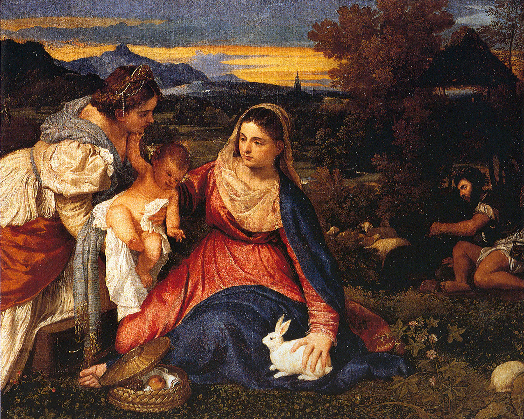 Тициан. "Мадонна с кроликом". 1530.