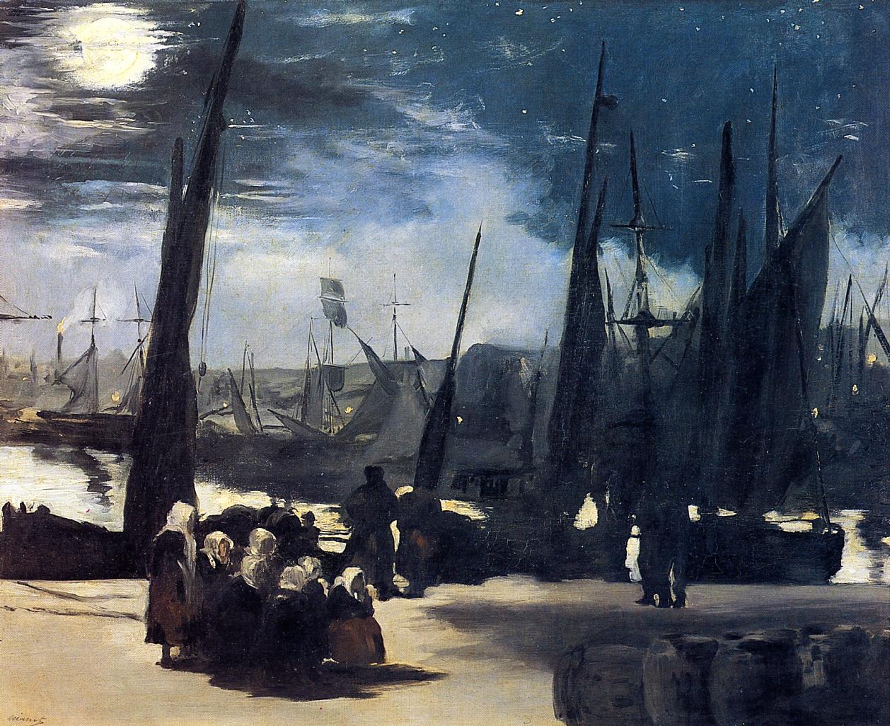 Эдуард Мане. "Лунный свет в Булонском порту". 1869.