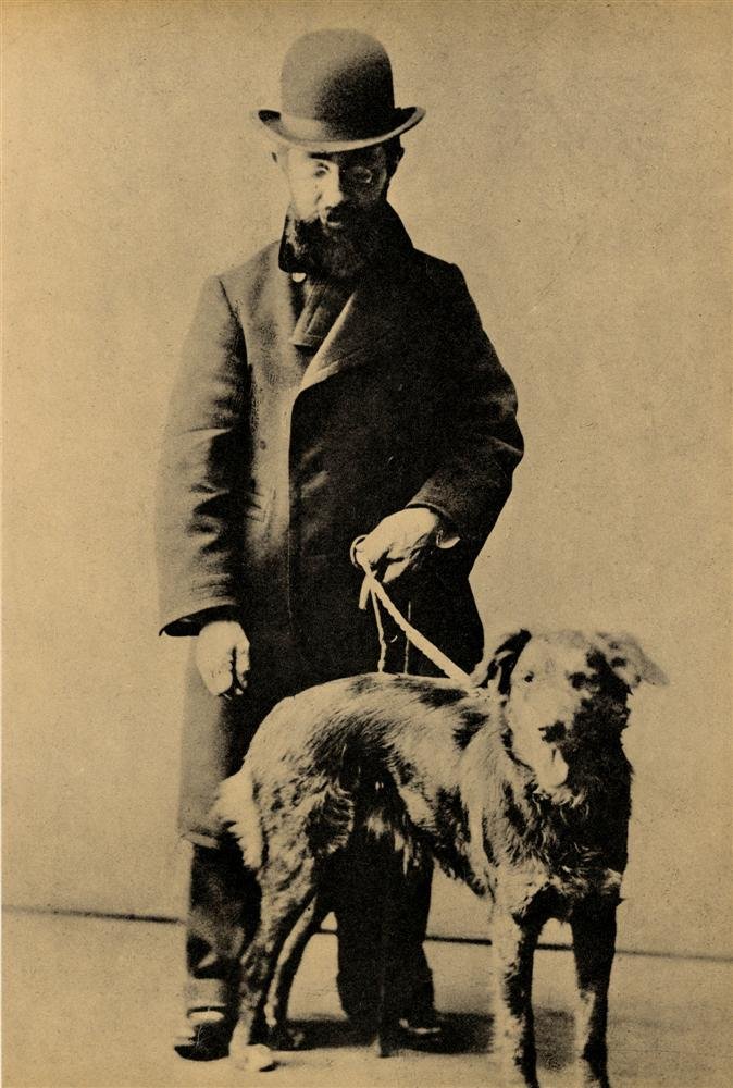 Анри Тулуз-Лотрек со своей собакой. 1890-е.