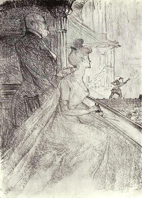 Анри де Тулуз-Лотрек. Ложа, на представлении "Фауста". 1896.