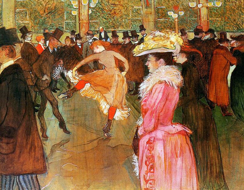 Анри де Тулуз-Лотрек. Танец в "Мулен Руж". 1890.