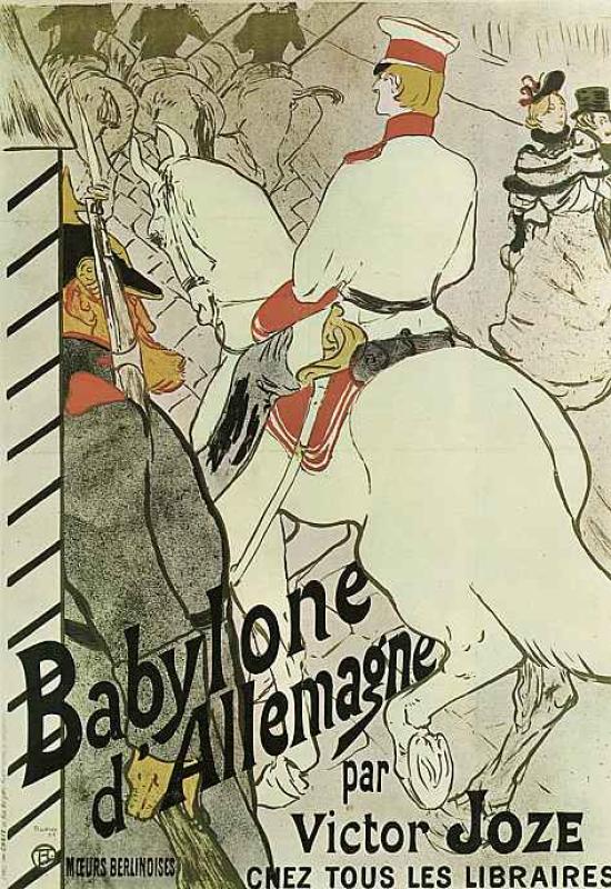 Анри де Тулуз-Лотрек. Плакат-реклама книги "Германский Вавилон" Виктора Жоза. 1894.