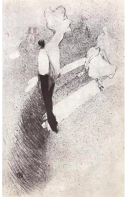 Анри де Тулуз-Лотрек. Иллюстрация к альбому "Иветт Гильбер". 1894.