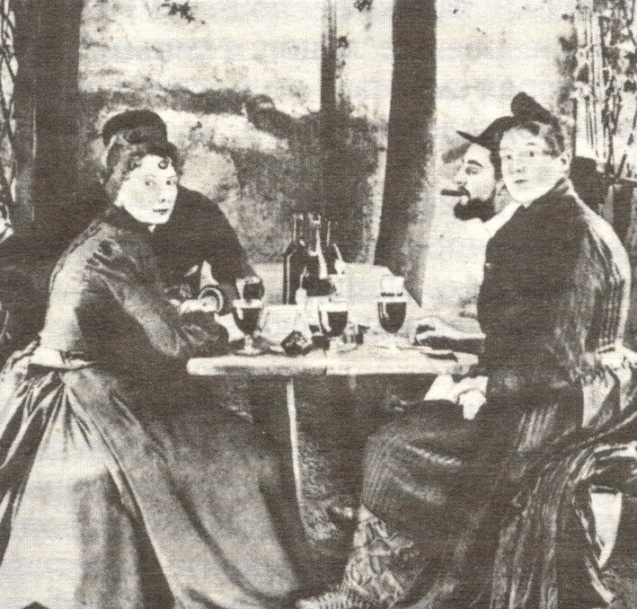 Лотрек с друзьями в саду "Мулен-де-ла-Галетт". Около 1887.