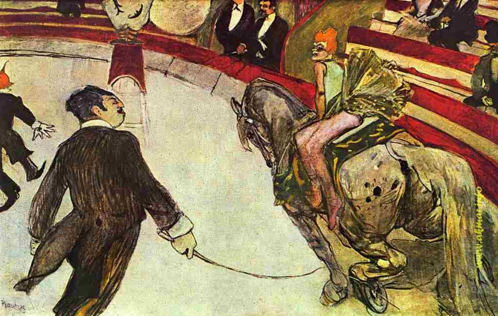 Анри де Тулуз-Лотрек. В цирке Фернандо. Наезница. 1888.