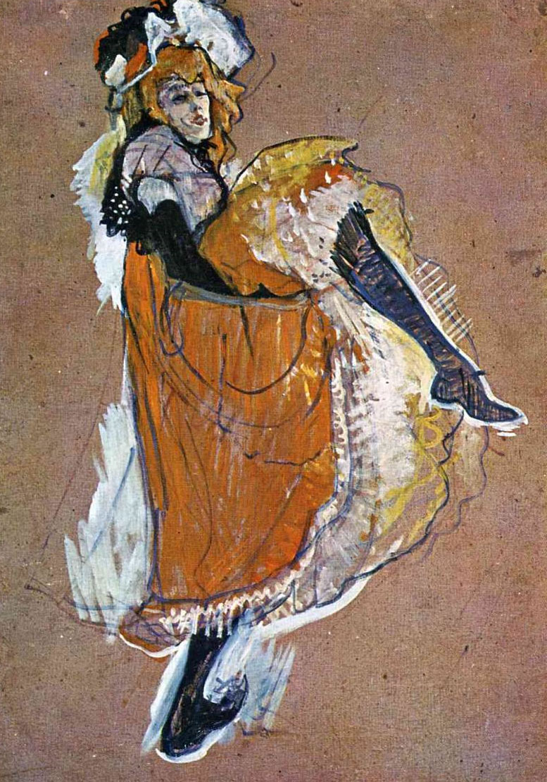 АНри де Тулуз-Лотрек. Танцующая Джейн Авриль. 1893.