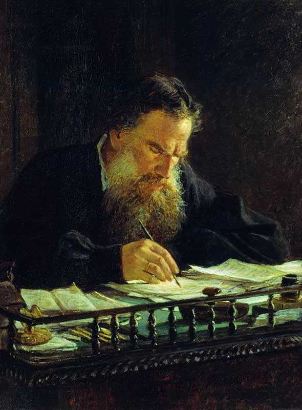 Николай Ге. Портрет писателя Льва Николаевича Толстого. 1884.