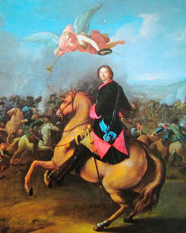 И. Таннауер. Пётр I в Полтавской битве. 1710-е.