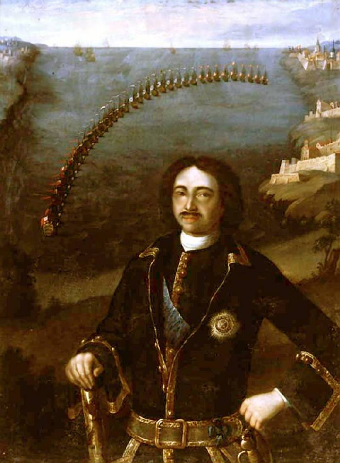 Л. Каравакк. Пётр I, командующий четырьмя соединёнными флотами в 1716 году. 1715.