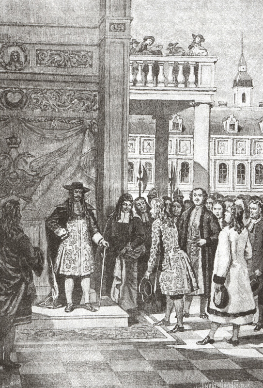 Пётр Великий в Вене у императора Леопольда в 1698 году.