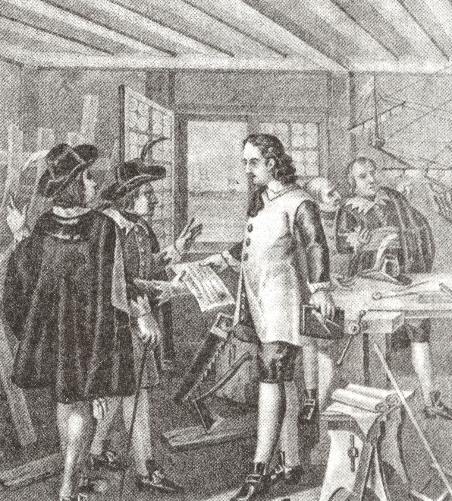 Пётр I в Саардаме удостаивается звания майора. 1697.