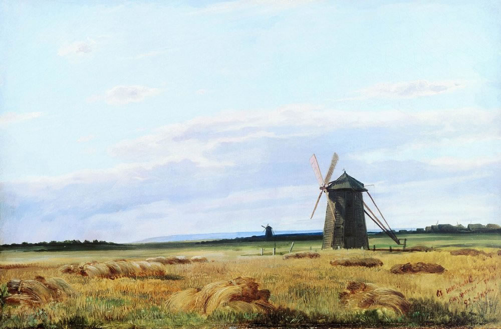 Иван Шишкин. Мельница в поле. 1861.