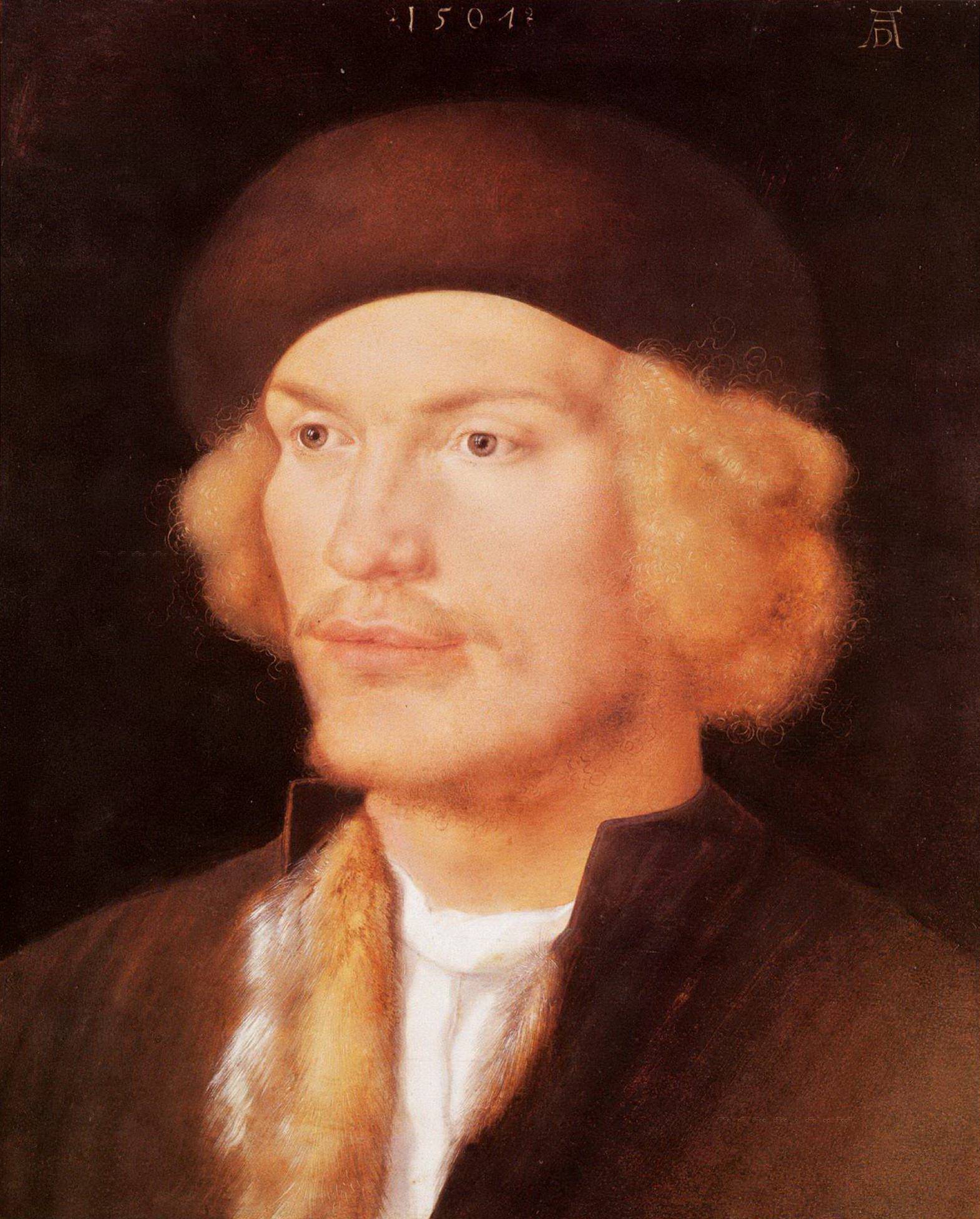 Альбрехт Дюрер. "Портрет молодого человека". 1507. Художественно-исторический музей, Вена.