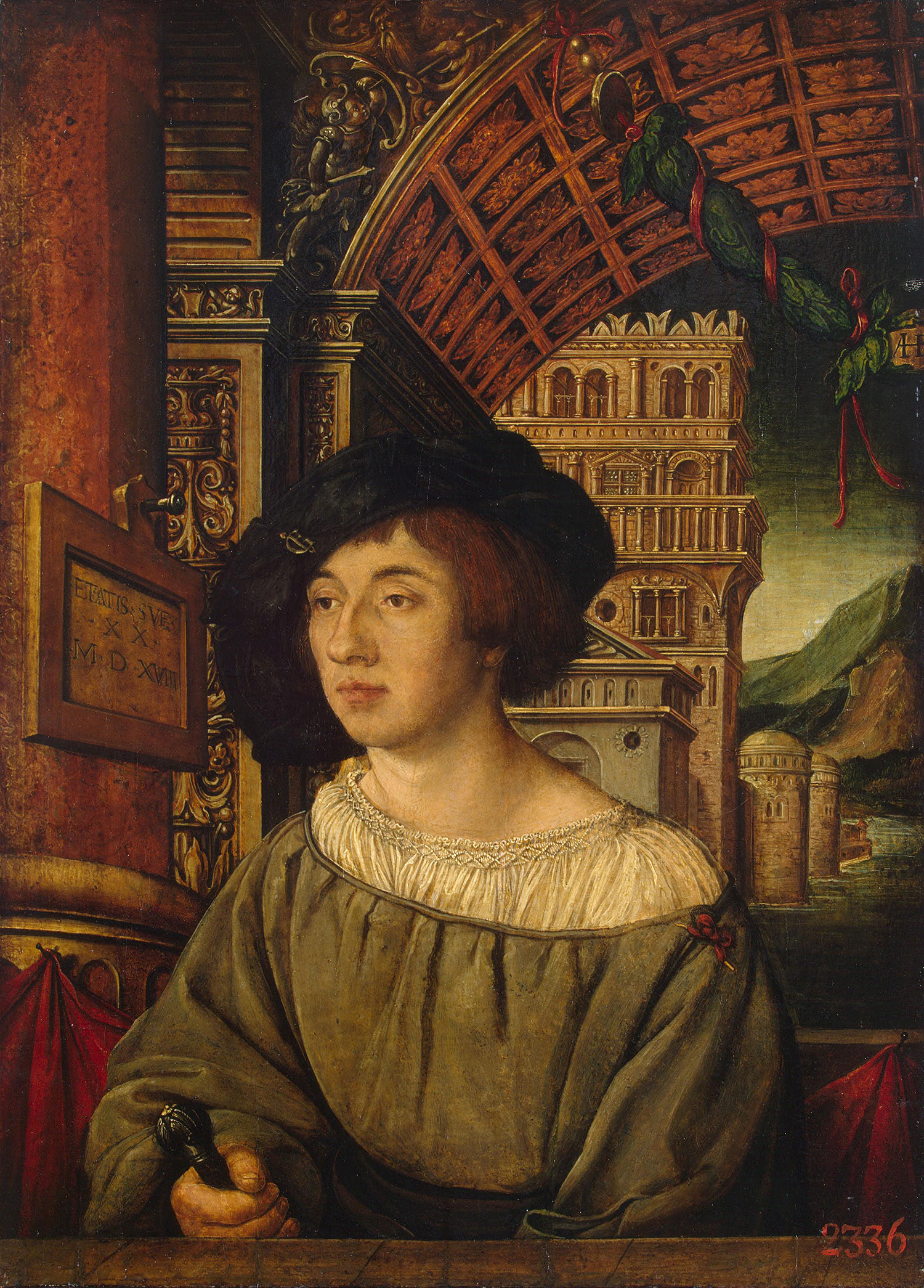 Амброзиус Гольбейн. "Портрет молодого человека". 1518. Эрмитаж, Санкт-Петербург.