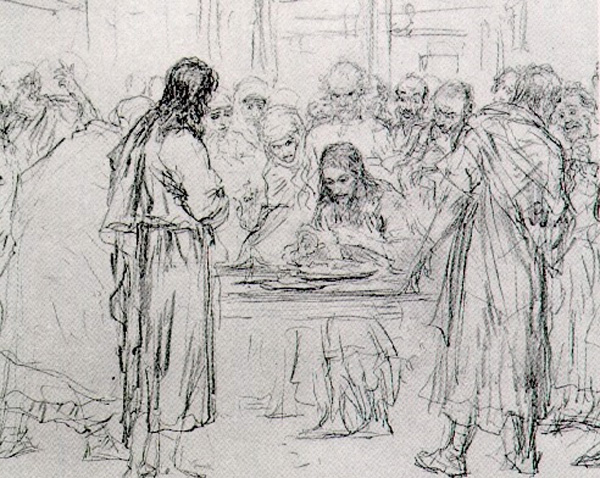 Илья Репин. Христос среди учеников после воскресения. 1886.