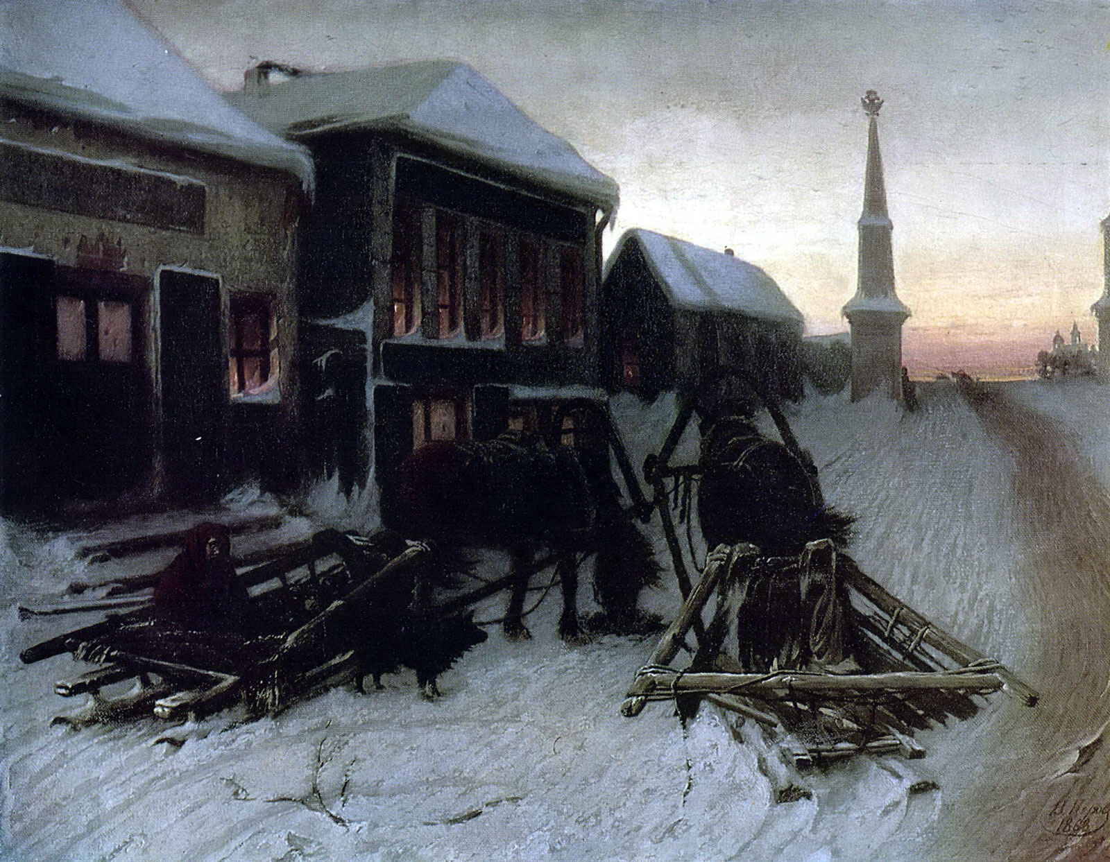 Василий Перов. Последний кабак у заставы. 1868.