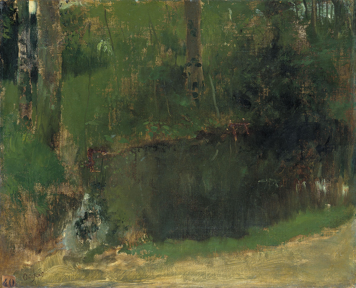Эдгар Дега. Пруд в лесу. Около 1867-1868.