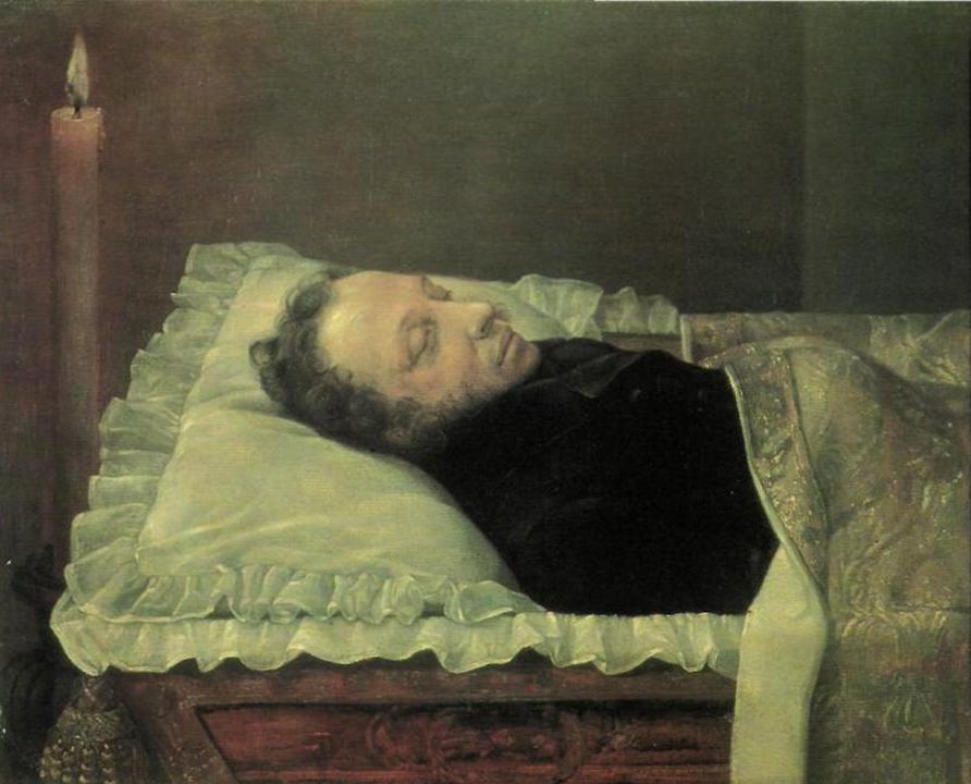 Александр Алексеевич Козлов. "Пушкин на смертном одре". 1837.