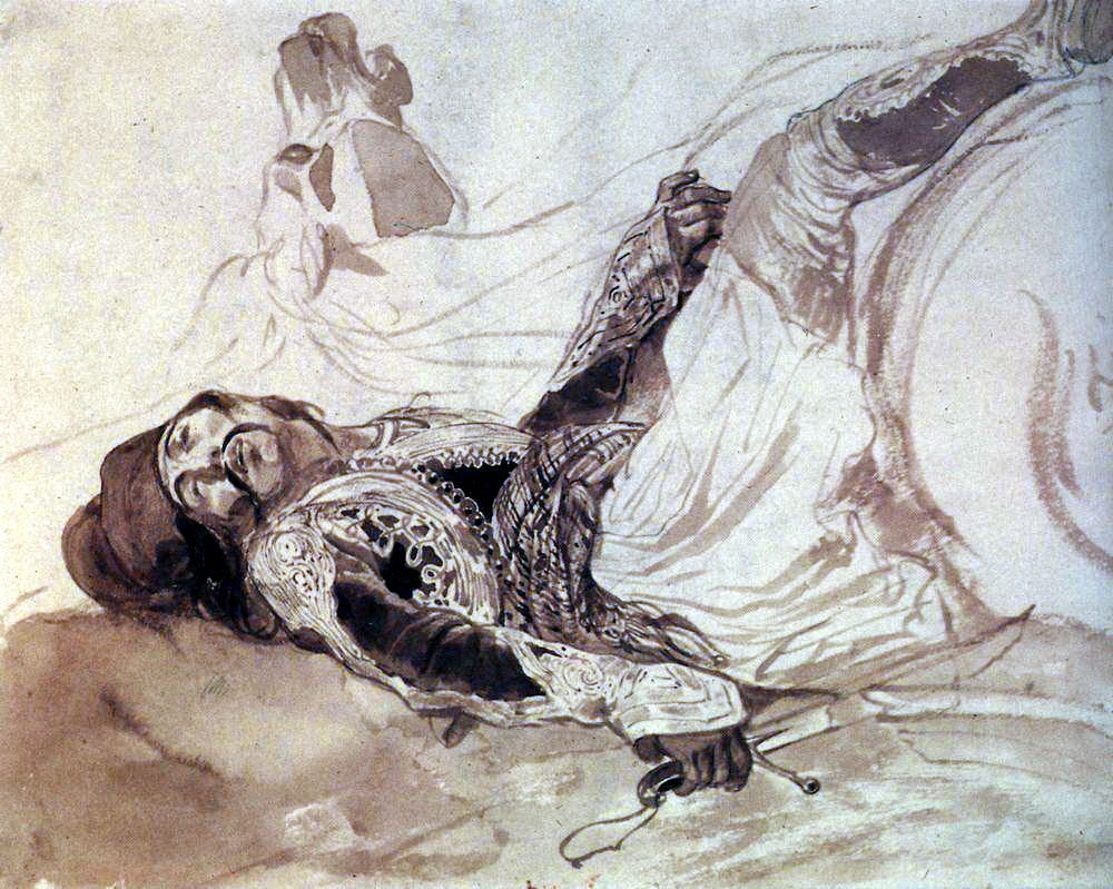 Карл Брюллов. Раненый грек, упавший с лошади. 1835.