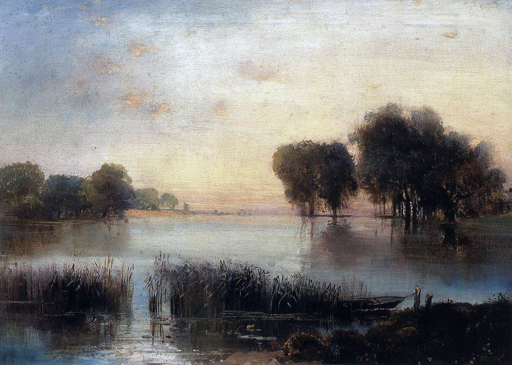 Алексей Кондратьевич Саврасов. "Пейзаж с рекой". 1880-е.