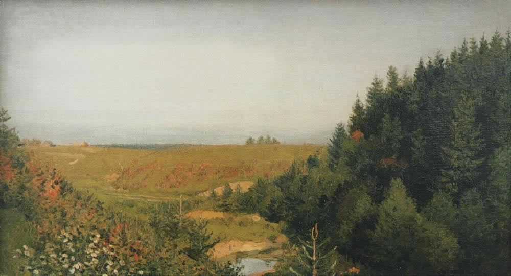 Исаак Ильич Левитан. "пейзаж с лесной рекой". 1880-е.