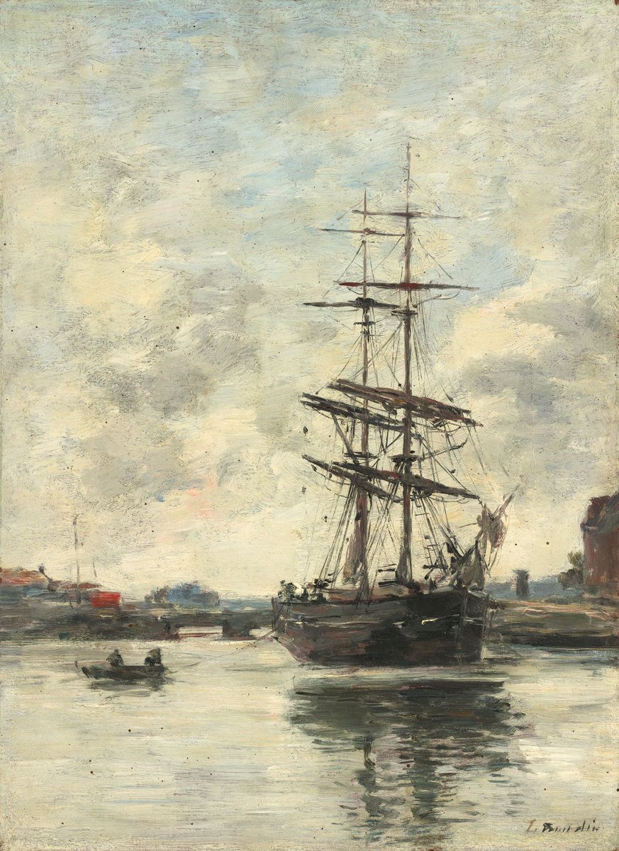 Эжен Буден. "Корабль на реке Тук". Около 1888-1895. Национальная галерея искусств, Вашингтон.