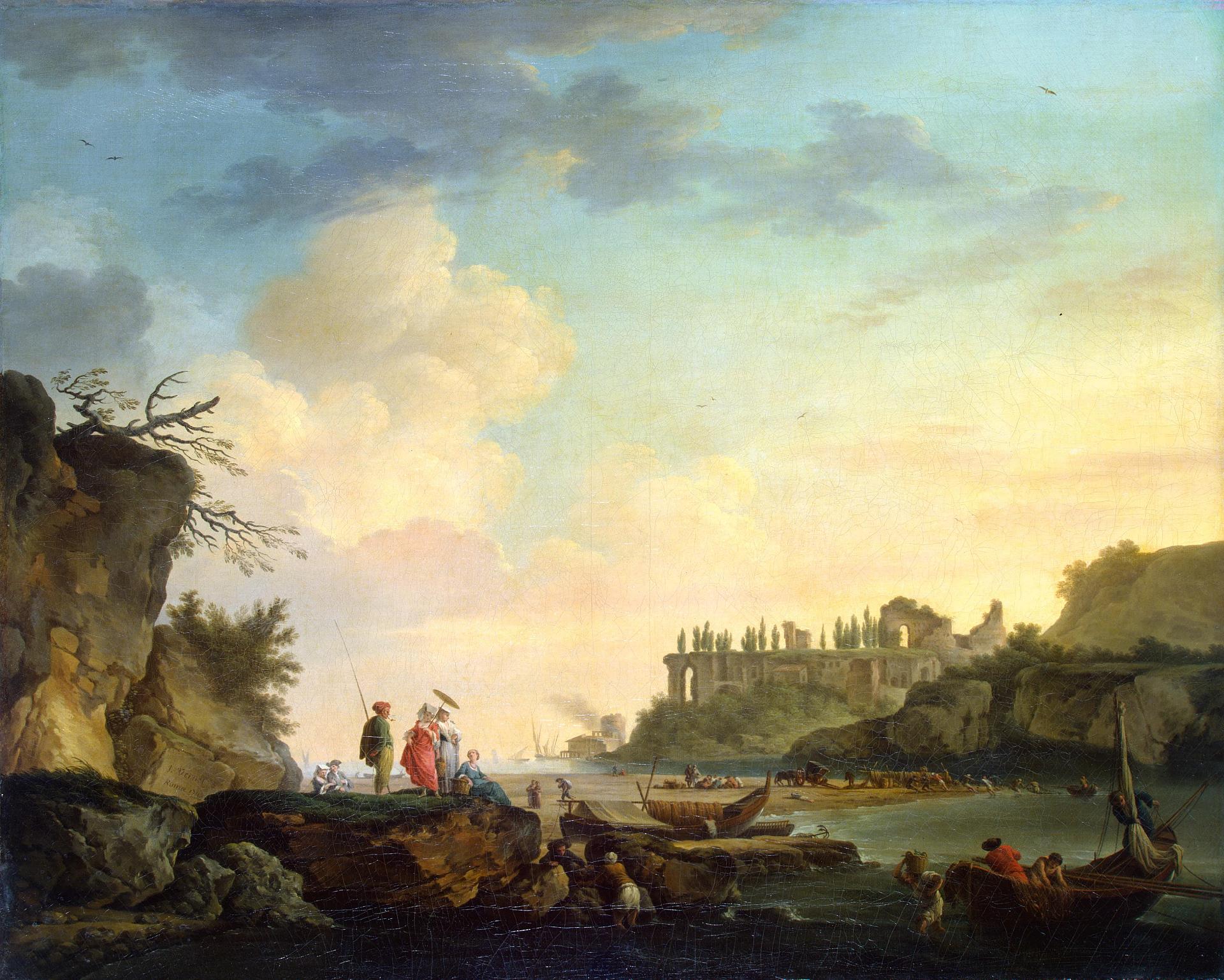 Клод Жозеф Верне. "Развалины у устья реки". 1748. Эрмитаж, Санкт-Петербург.