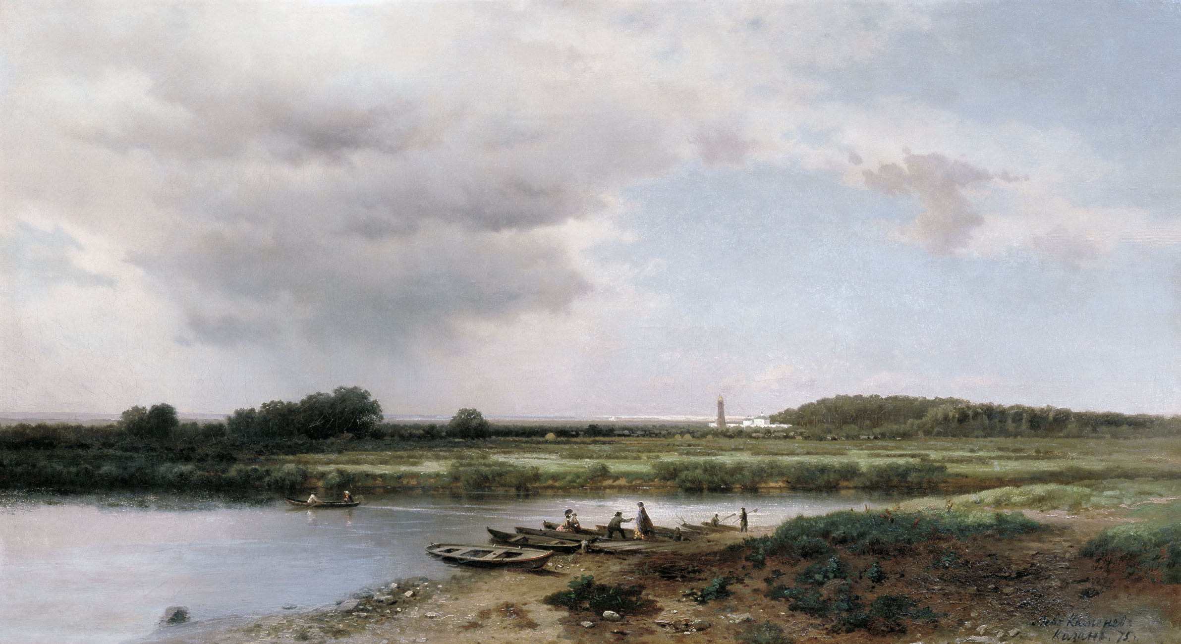 Лев Львович Каменев. "Вид на реку Казанку". 1875.