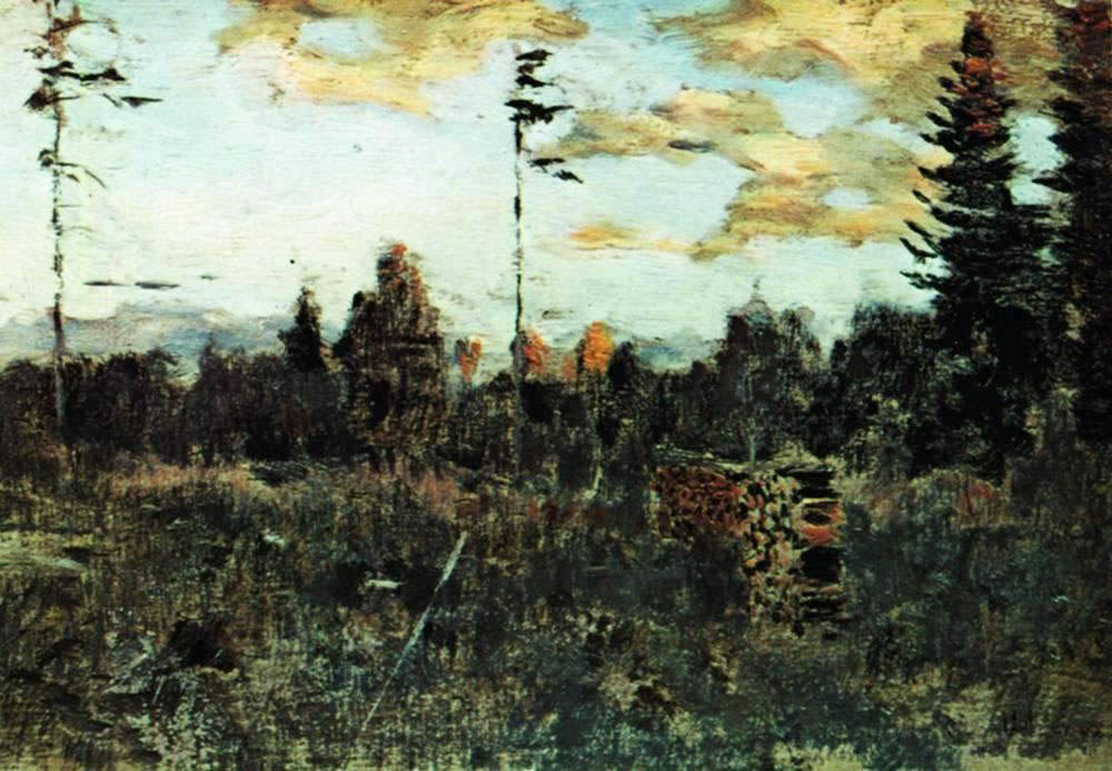 Исаак Левитан. Срубленный лес. Поленница. 1898.