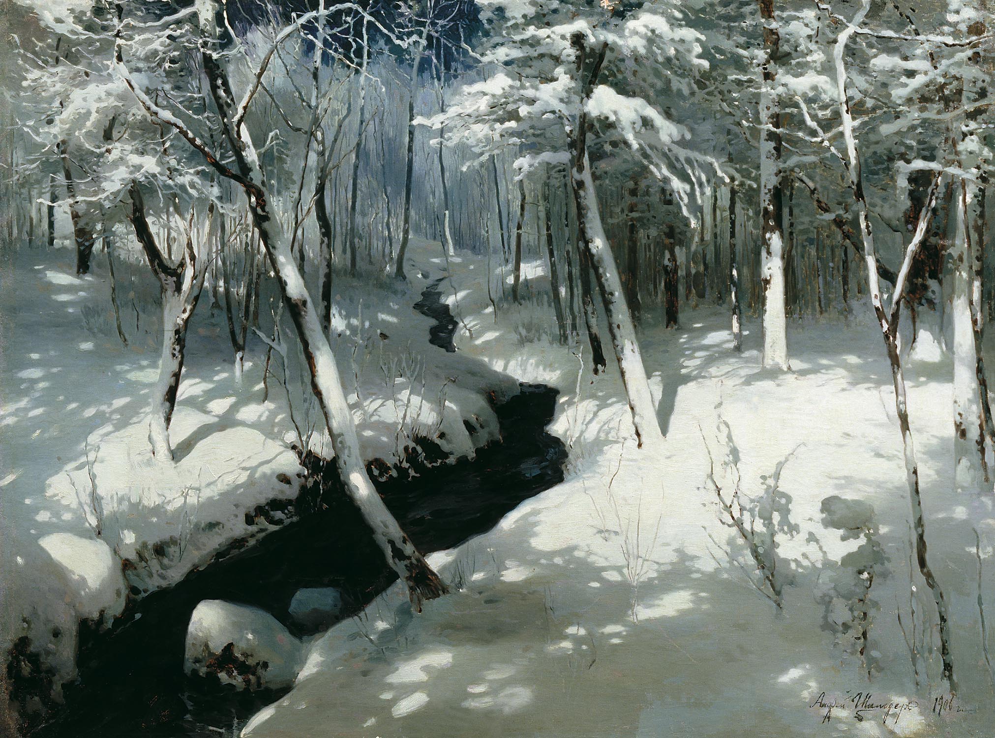 Андрей Николаевич Шильдер. "Ручей в лесу". 1906.
