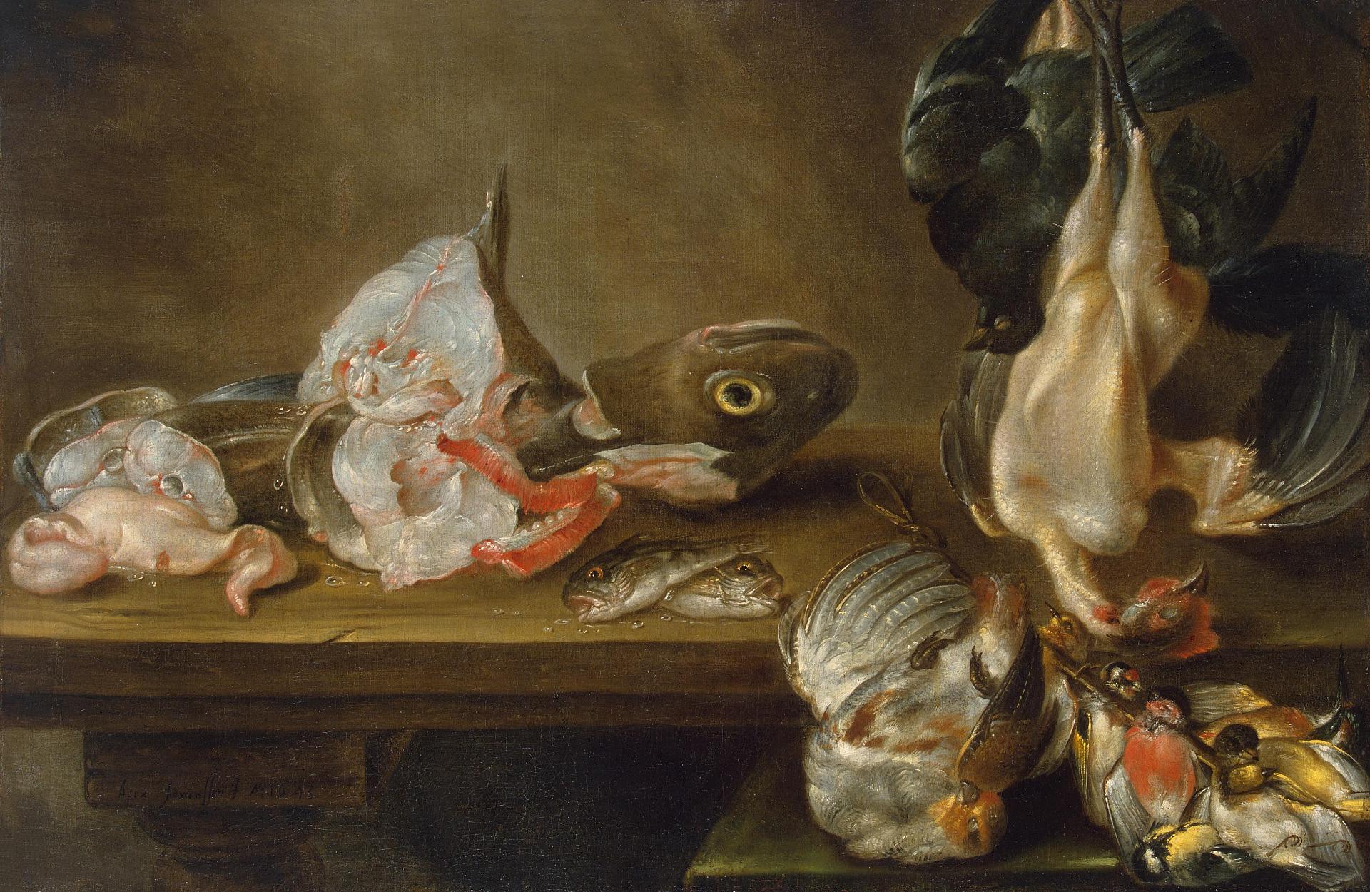 Александр Адриансен. "Рыба и дичь". 1643. Эрмитаж, Санкт-Петербург.