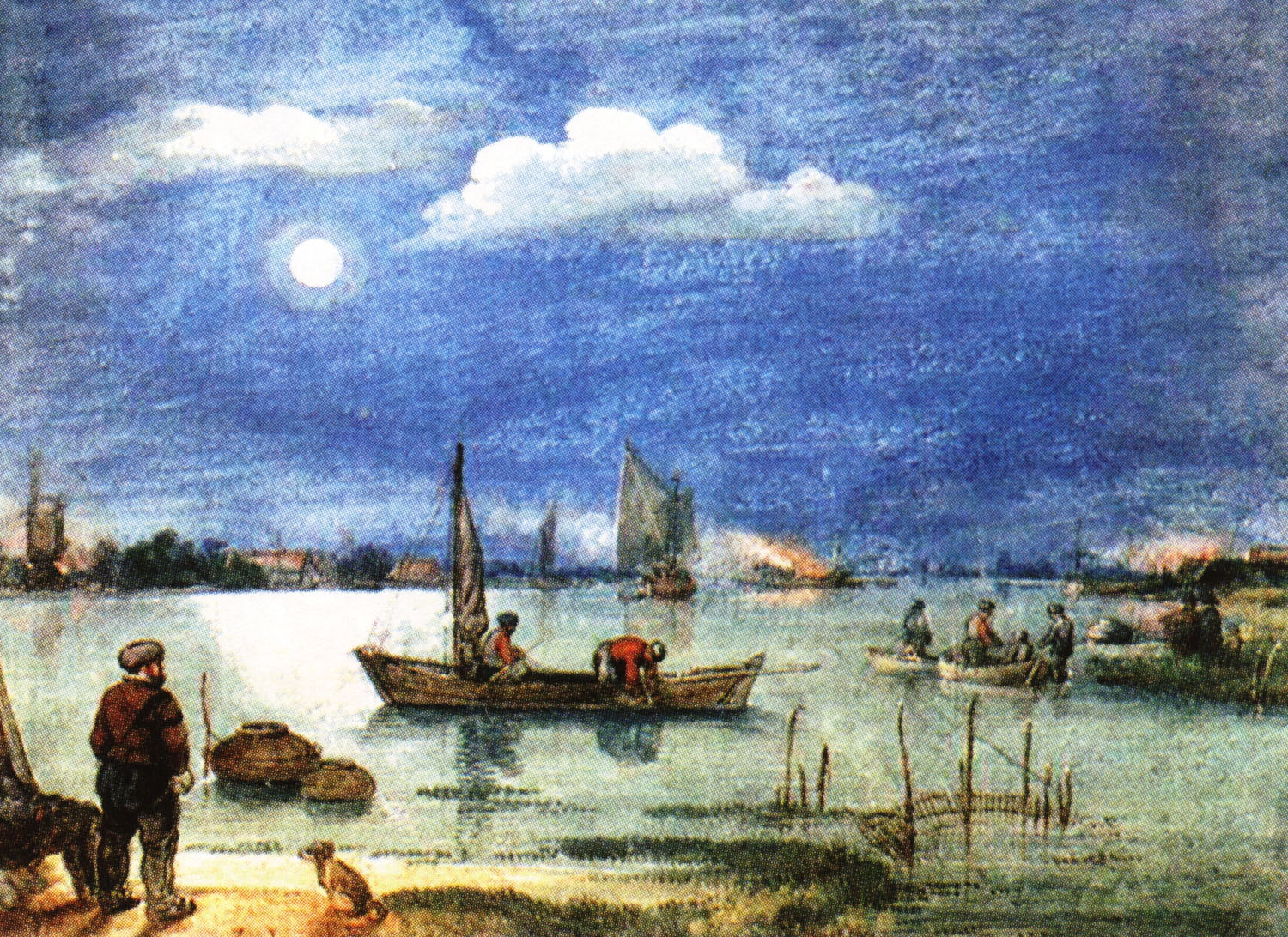 Хендрик ван Аверкамп. Рыбаки в лунном свете. Около 1620.