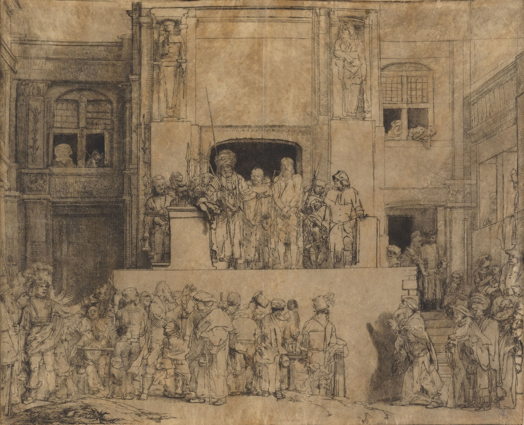 Рембрандт Харменс ван Рейн. "Eccj Homo" ("Се человек"). 1655.