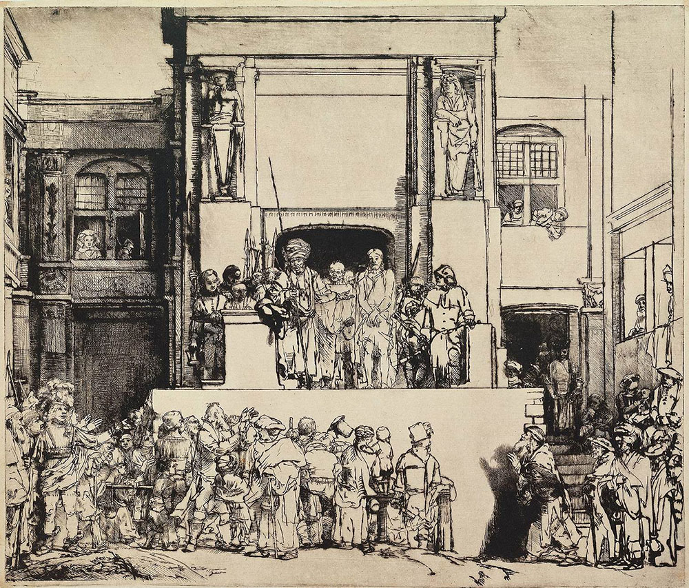 Рембрандт Харменс ван Рейн. "Христос перед народом или "Се человек"". 1655.