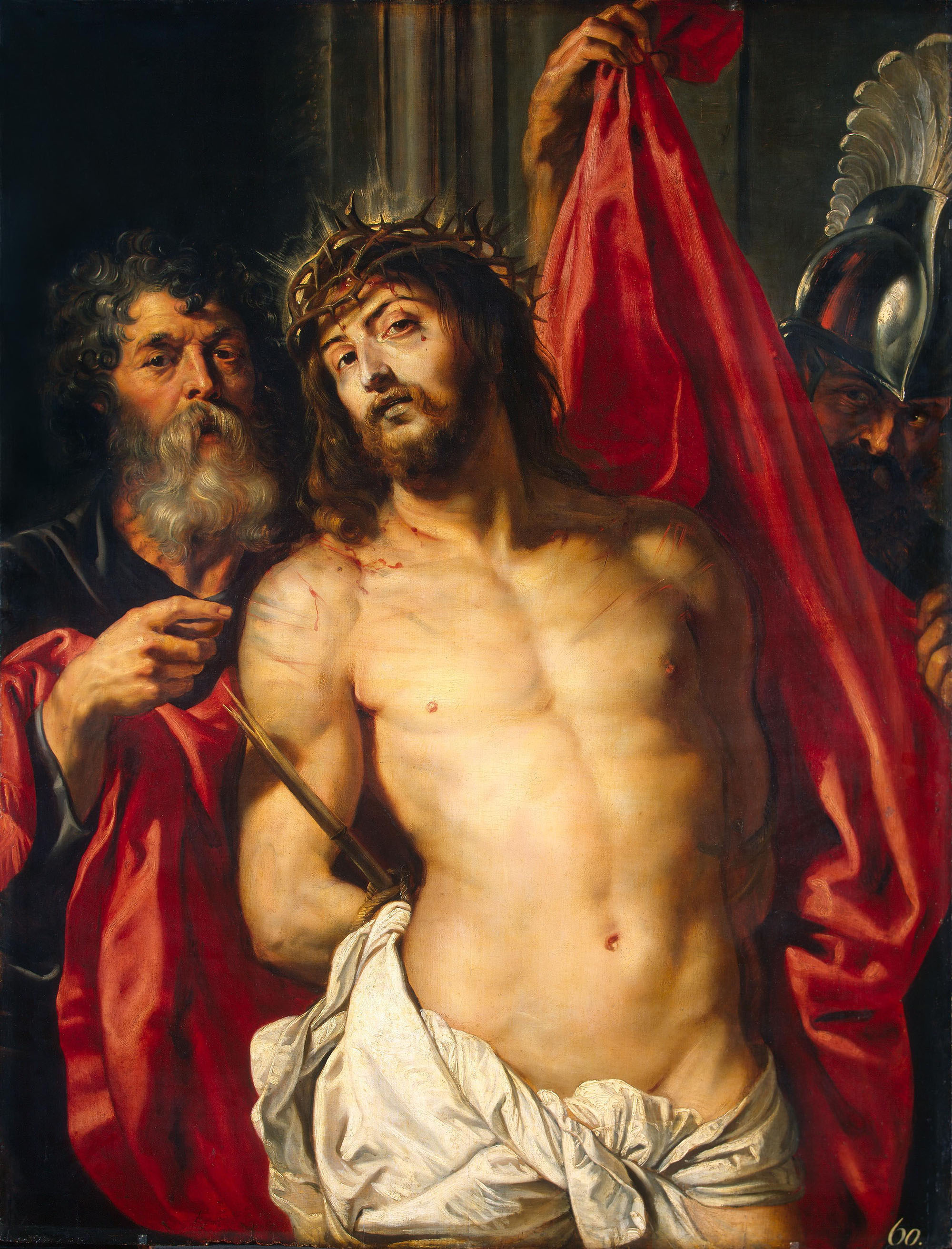 Питер Пауль (Пьетро Пауло) Рубенс. "Христос в терновом венце ("Се человек")". Непозднее 1612. Эрмитаж, Санкт- Петербург.