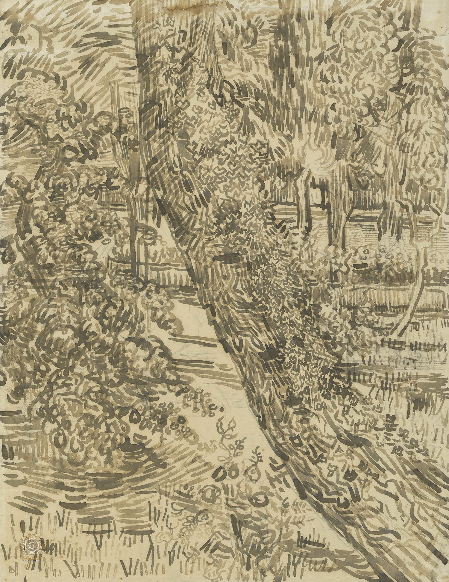 Винсент Ван гог. "Дерево с плющом в саду лечебницы". 1889. Музей Ван Гога, Амстердам.