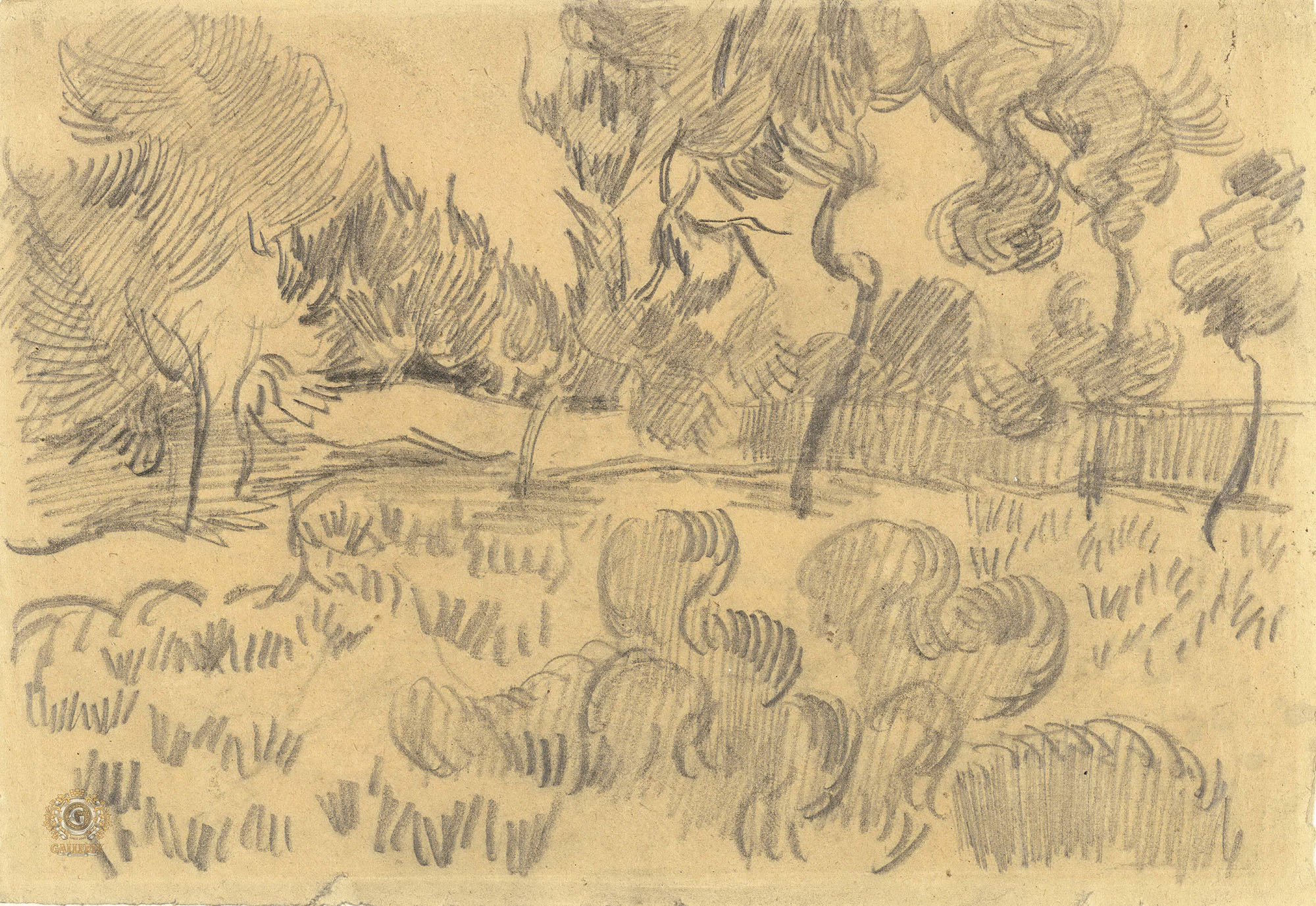 Винсент Ван Гог. "Деревья в саду лечебницы". 1889. Музей Ван Гога, Амстердам.