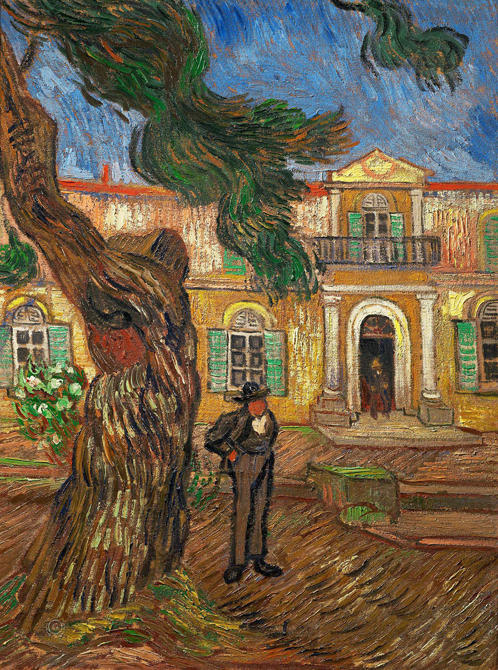Винсент Ван Гог, "Сосна с фигурой в саду госпиталя Сен-Поль". 1889. Музей Орсе, Париж.