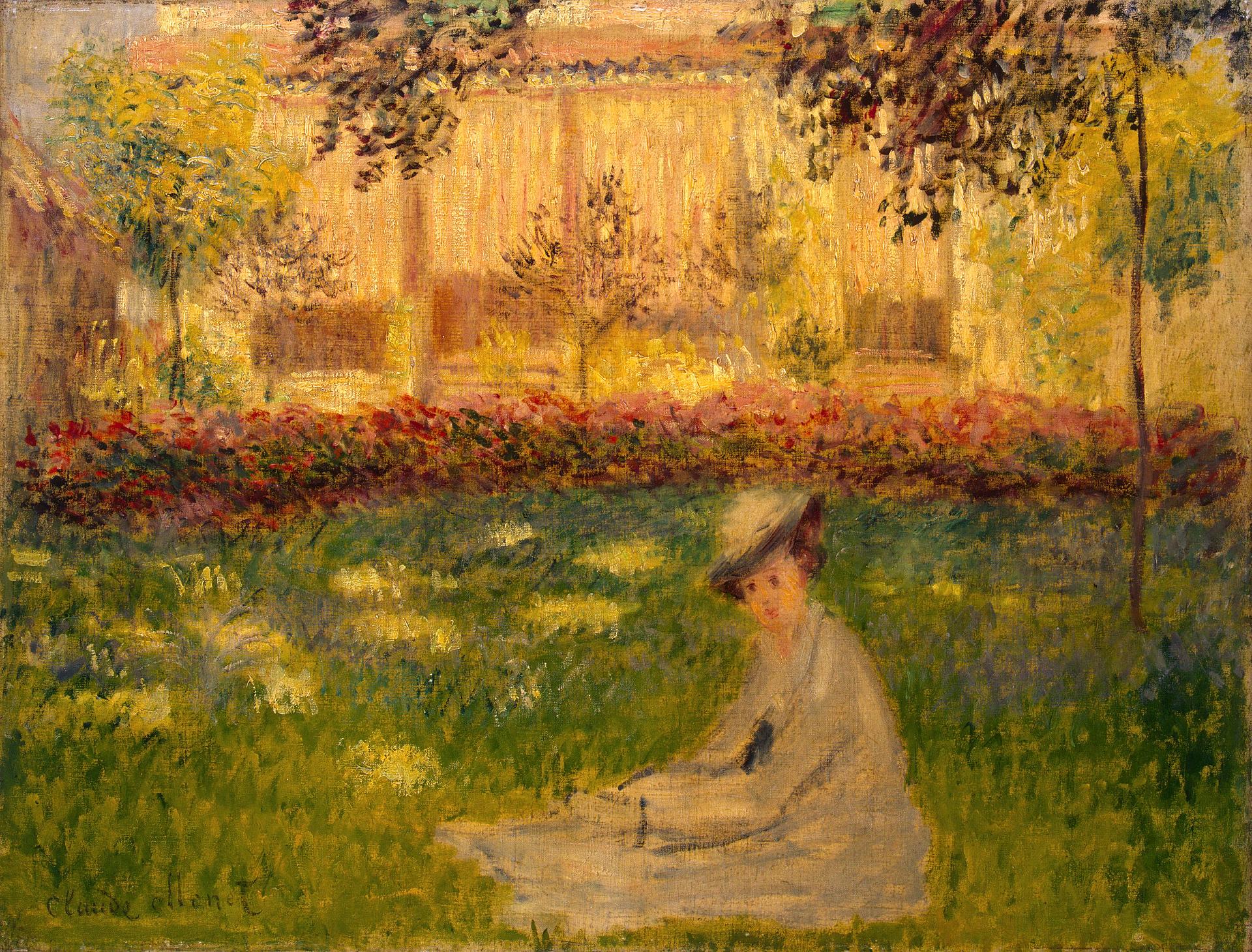 Клод Моне. "Женщина, сидящая в саду". 1876. Эрмитаж, Санкт-Петербург.