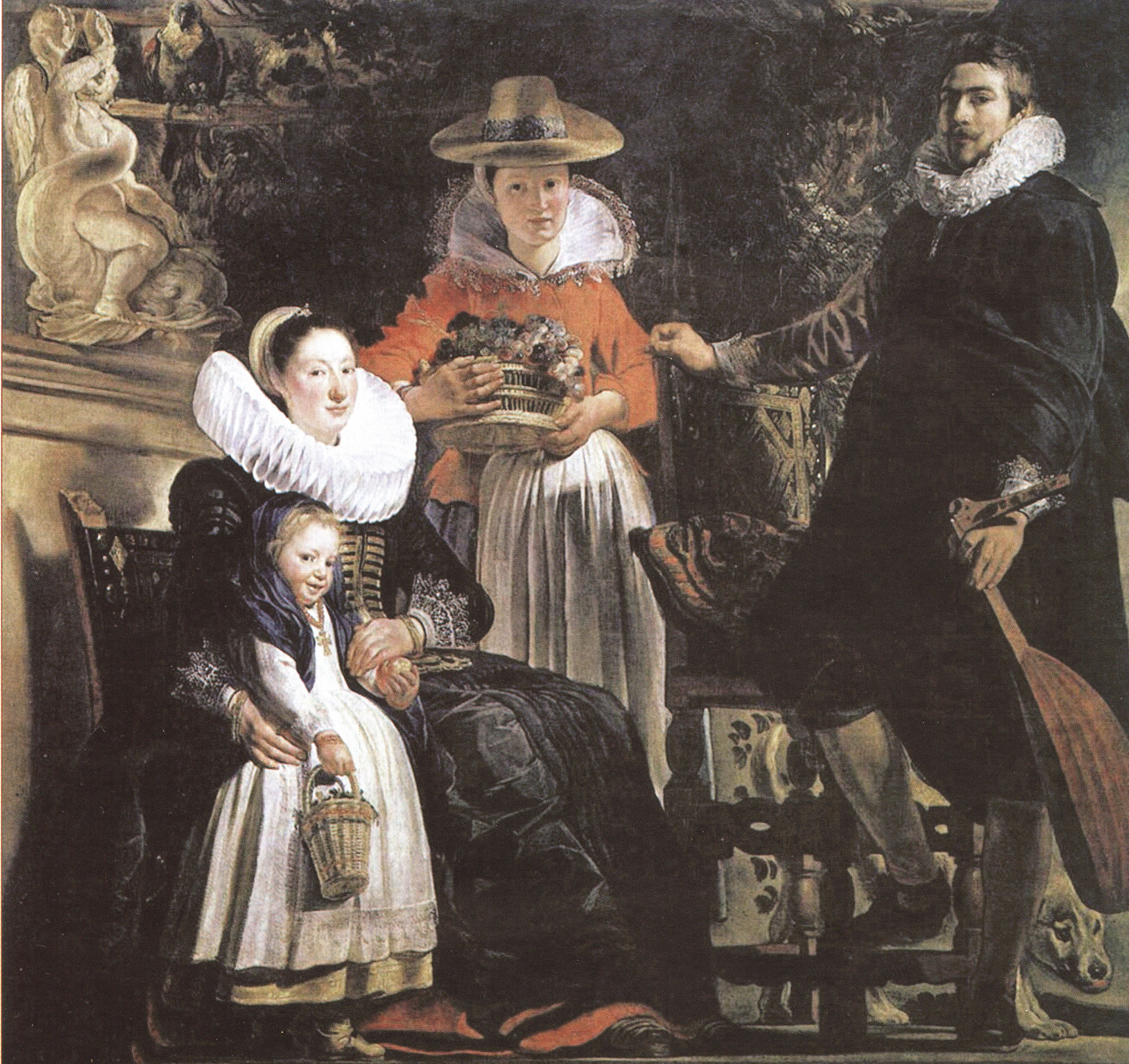 Якоб Йорданс. "Семья художника в саду". 1621.