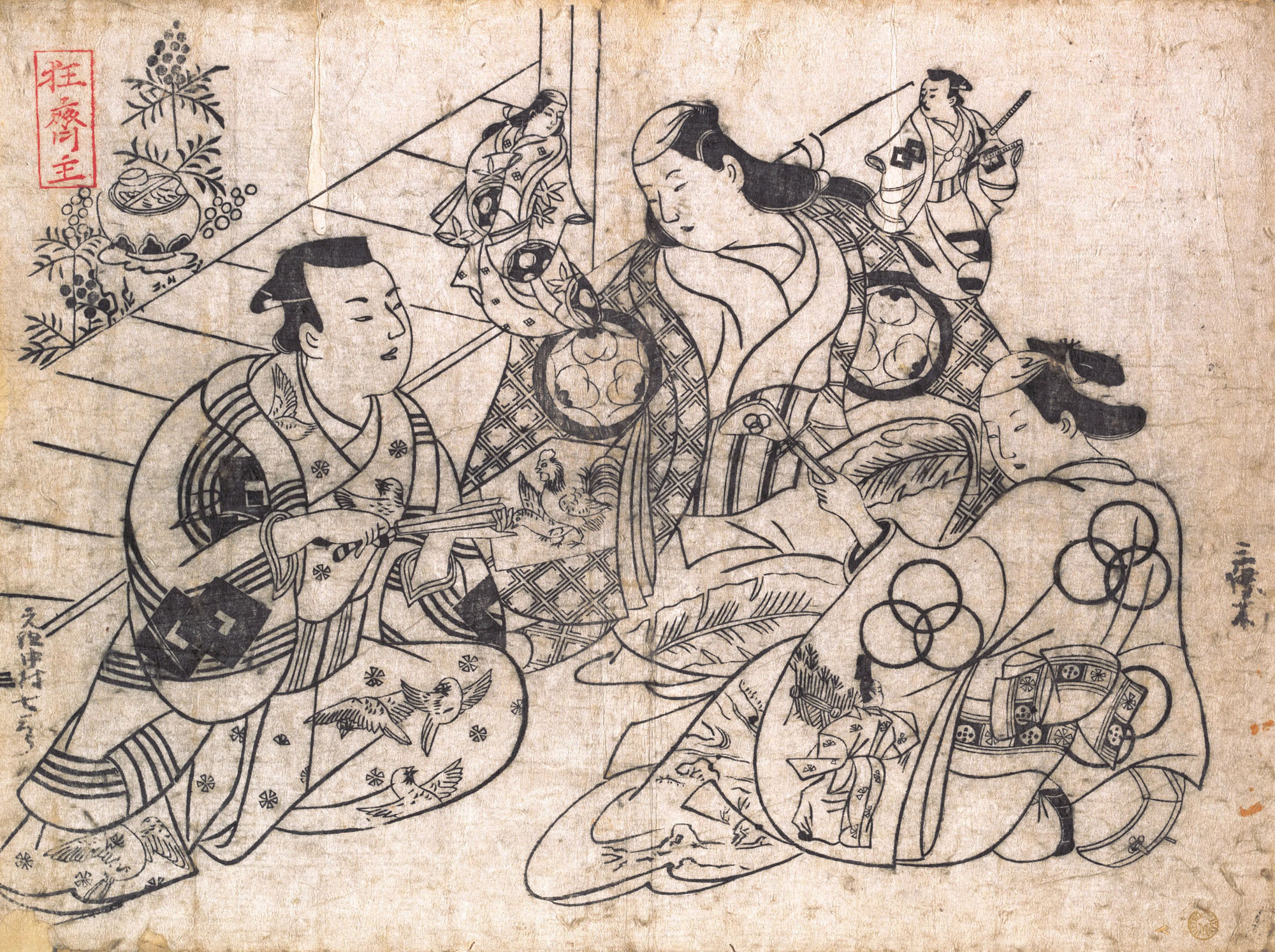 Окумура Масанобу. Сцена из драмы. 1710-1713.