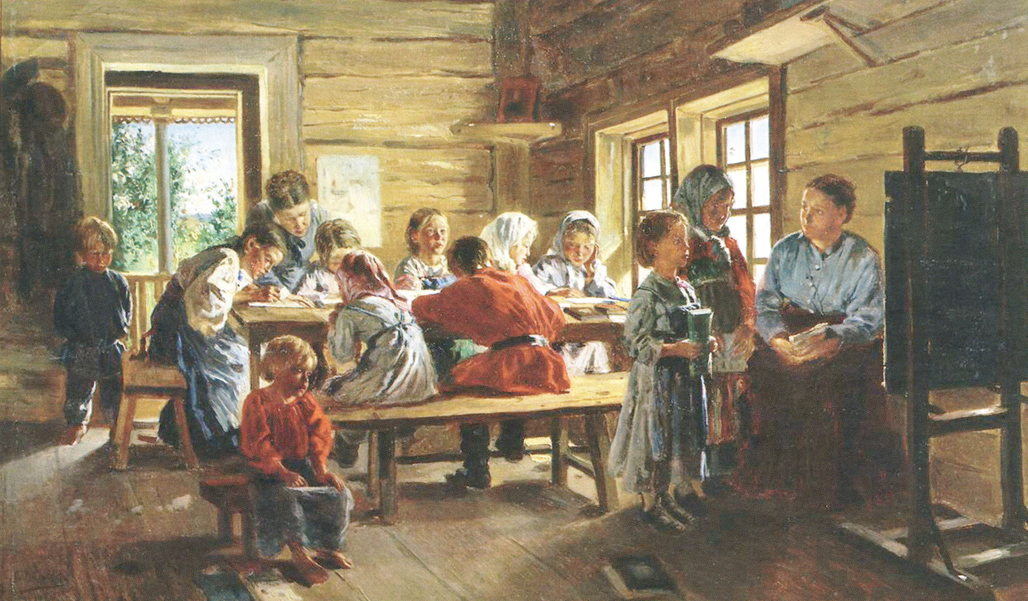 Владимир Маковский. В сельской школе. 1883.